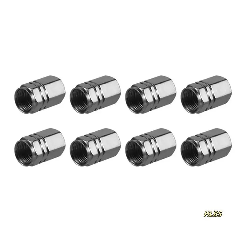 

64 шт. колпачки для клапанов штока шин, колпачки для колесных клапанов, автомобильные пылезащитные колпачки для шин, шестиугольная форма, титановый серый цвет