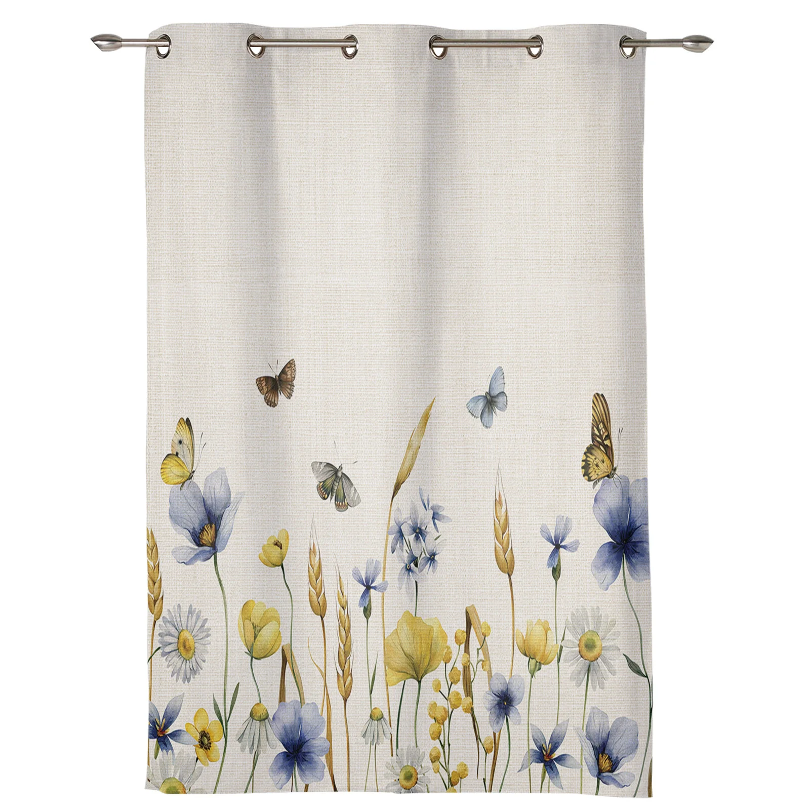 Flower Butterfly Wheat Ear Window Curtains for Living Room Luxury Modern Bedroom Curtains Coffee Dining Room Drapes