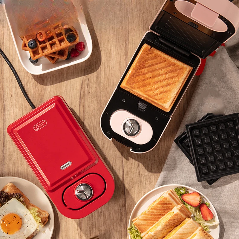 Electric Sandwich Maker Timing Waffle Maker Breakfast Toaster Donut Baking Machine Multifunctional Egg Takoyaki Cake Oven