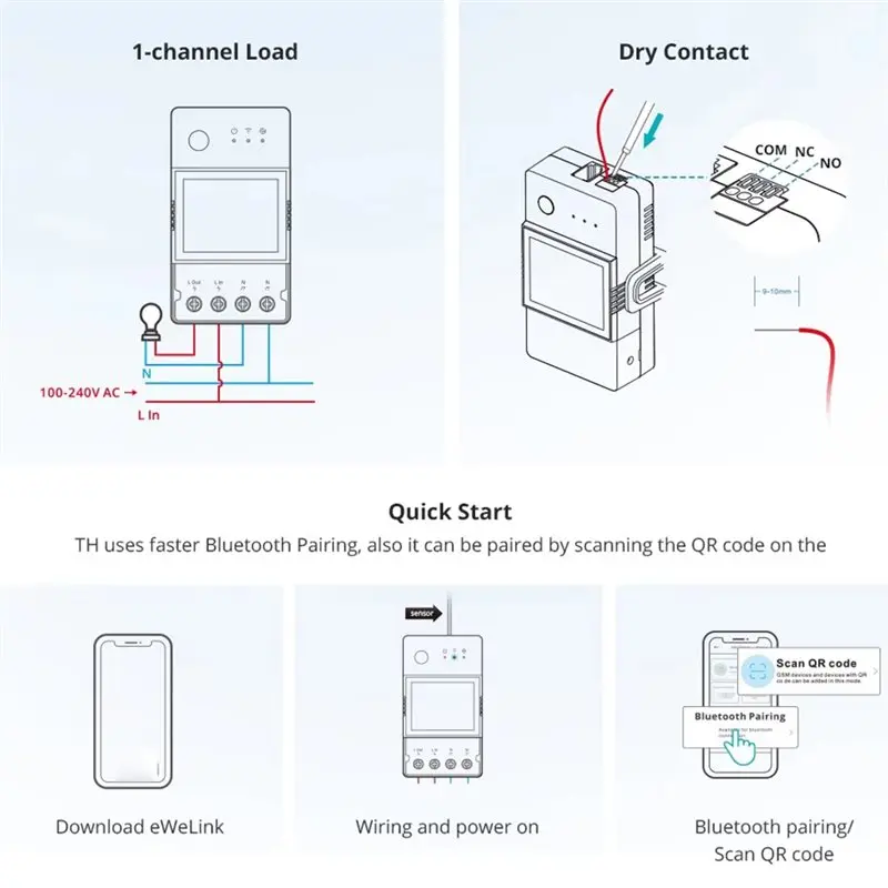 [NEW A09R!】 THR320D Wifi Smart Temperature Wifi Smart Temperature And Humidity Monitoring Switch Work With DS18B20 Sensor EWELIN