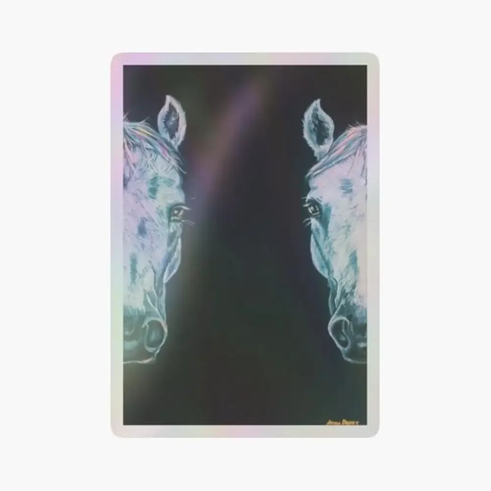 

Doubles Holographic Sticker for Laptop Decor Bedroom Car Cute Cartoon Art Fashionable Public Suitcase