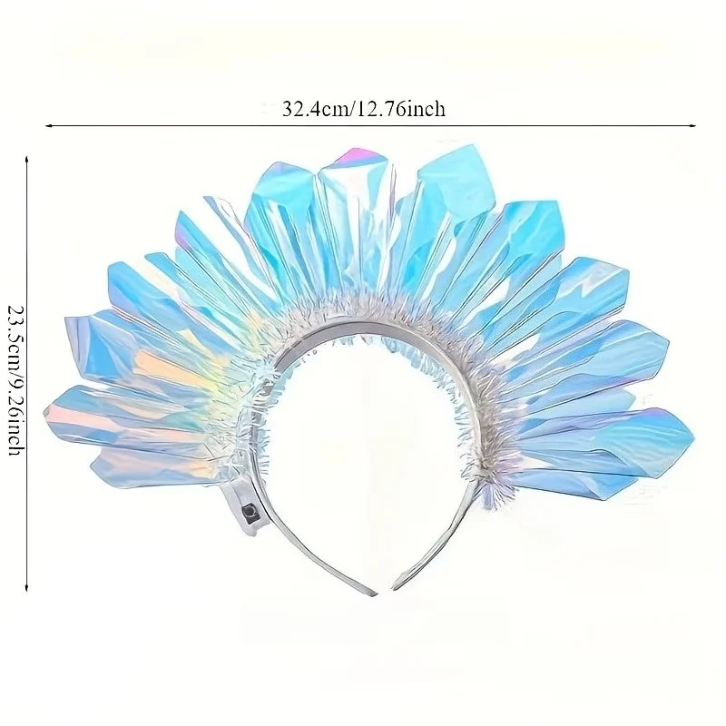 1 LED-Blumenkranz-Kopfschmuck mit regenbogenfarbenen Lichtern und Lasereffekten, perfekt für Hochzeiten, Geburtstagsfeiern, Weihnachten – Detail 1