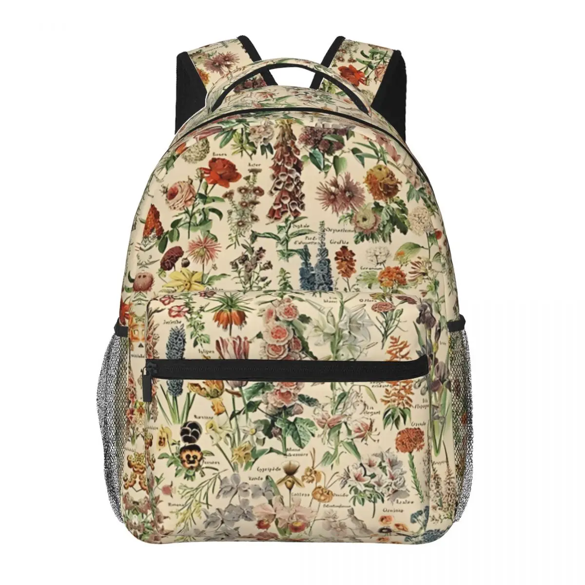 

Vintage Flower Poster Printed Lightweight Casual Schoolbag For School, Outdoor, Shopping, Office 16in