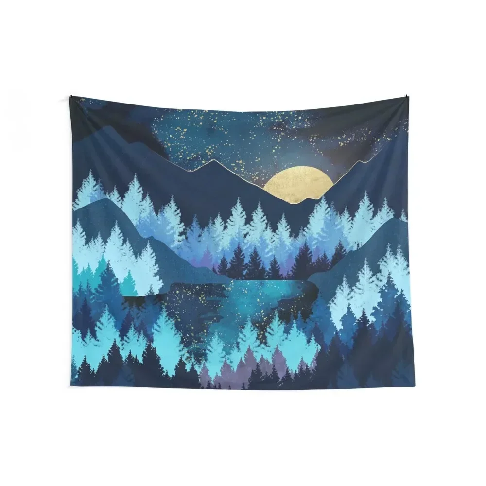 Moon Forest Tapestry Funny Cute Room Things Aesthetic Home Decor Wall Deco Tapestry