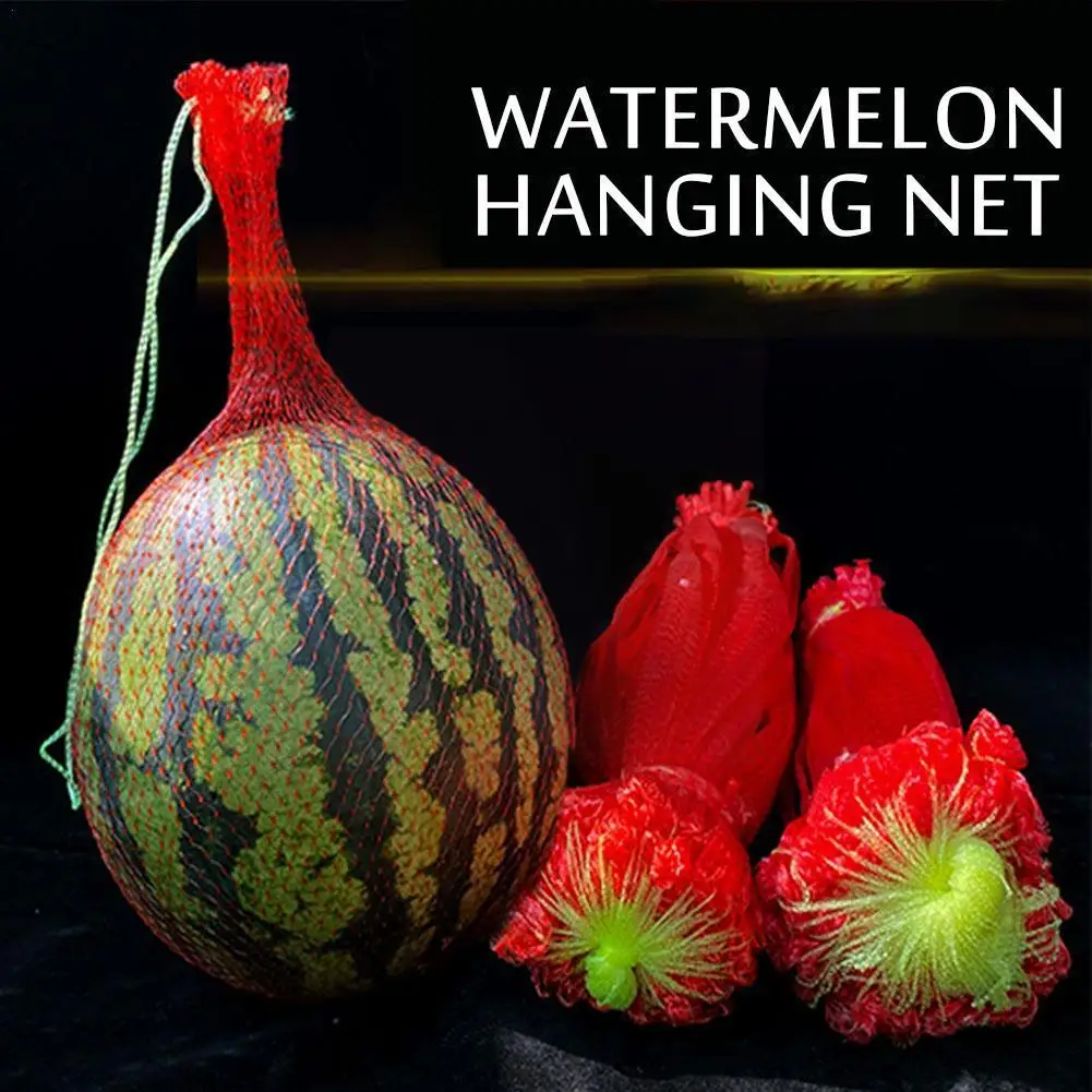 Net Bag Hanging Watermelon In Greenhouse With Thick Rope Hanging Melon Net Planting Hami Red Bag Bag Net Melon Protection S4X0