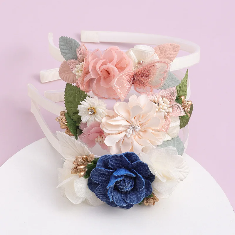 Imitation Flower Princess Kids Hair Hoops Sweet Girl Floral 