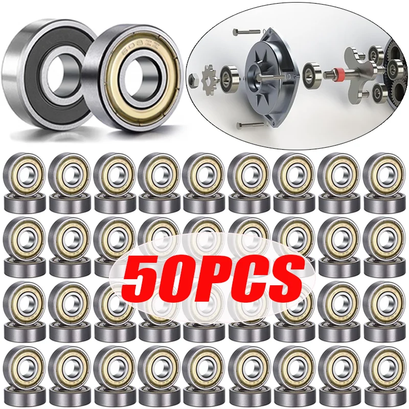 608ZZ 608RS Deep Groove Mini Ball Bearing Double Shielded Miniature Bicycle Machine Bearing Replacement Parts for Roller Skate