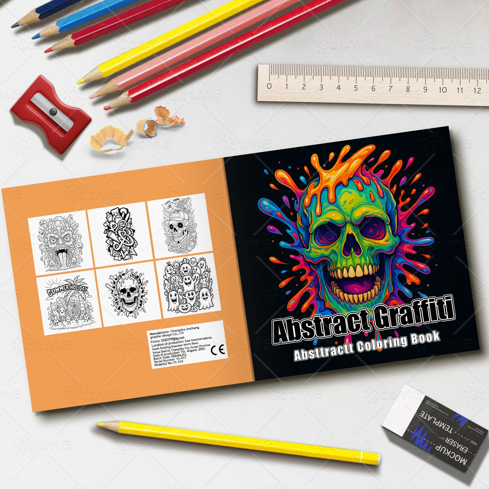 Abstraktes Graffiti-Malbuch, Kühne Streetart & Urbane Designs, Stressabbauendes Kreativbuch, Künstlerisches Geschenk für Erwachsene – Detail 2