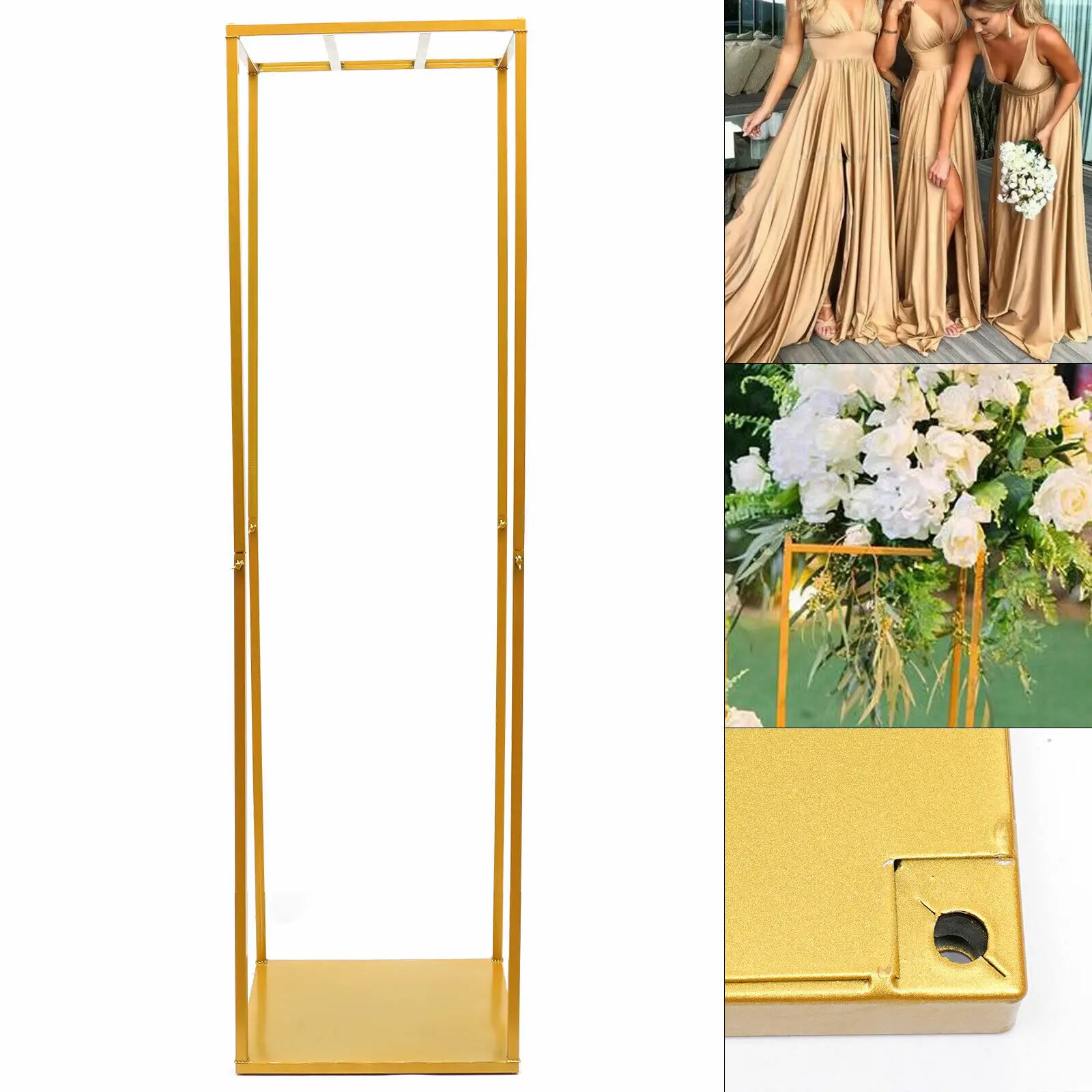 

Metal Rectangle Flower Stand Pedestal Plinth Table Centrepiece Wedding Decor 182cm Gold Metal Rectangle Flower Stand Rack