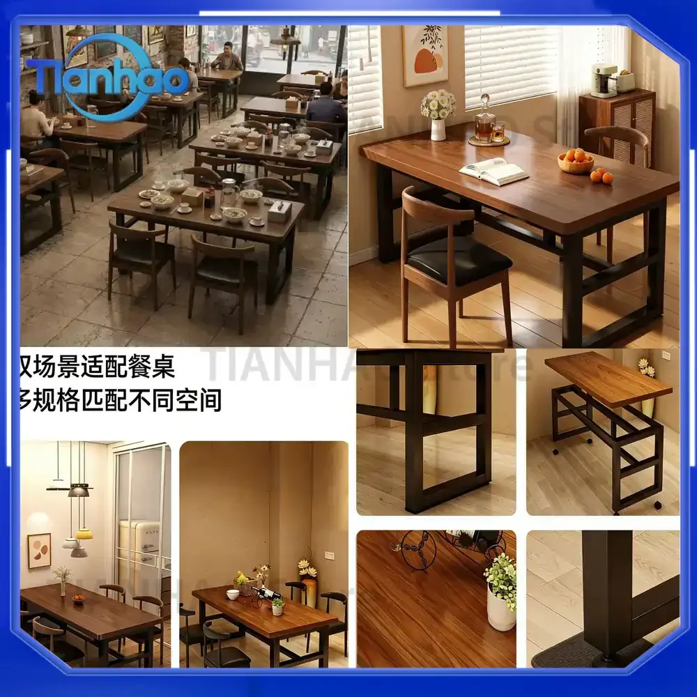Rectangular Commercial Restaurant Table for Cafes Noodle Shops Fast Food Stores and Snack Bars