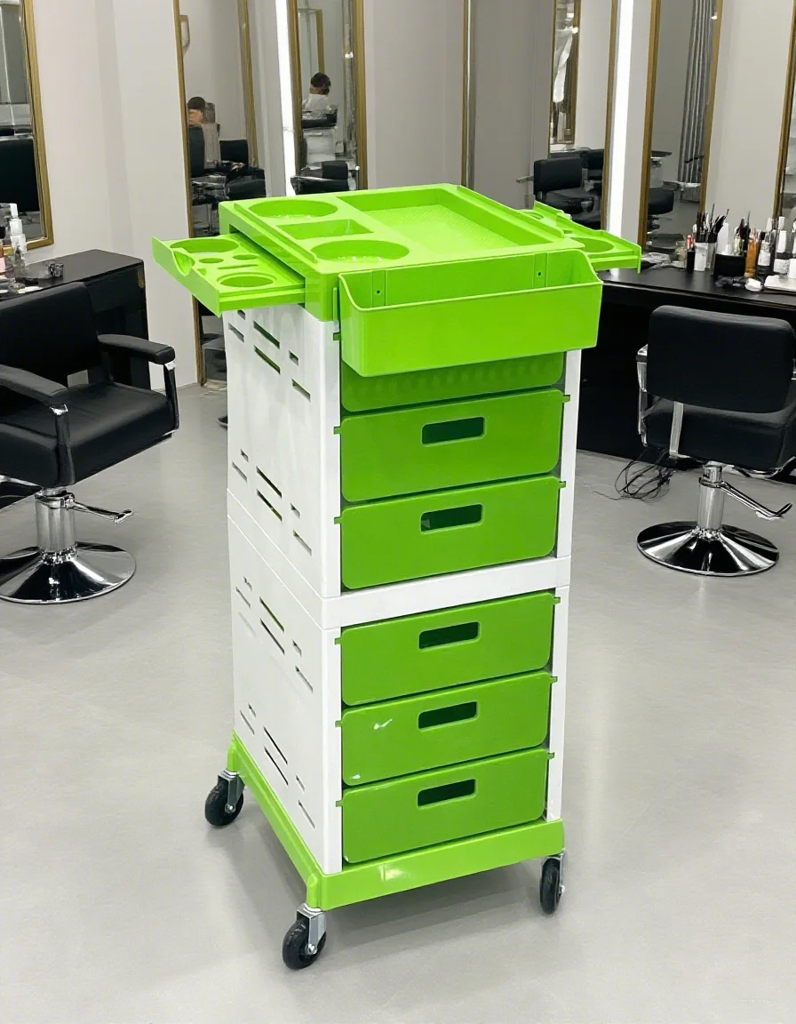 Hairdressing Tools Big Storage Factory Supplier for Salon Spa Plastic Trolley with Wheels Easy Moving Professional