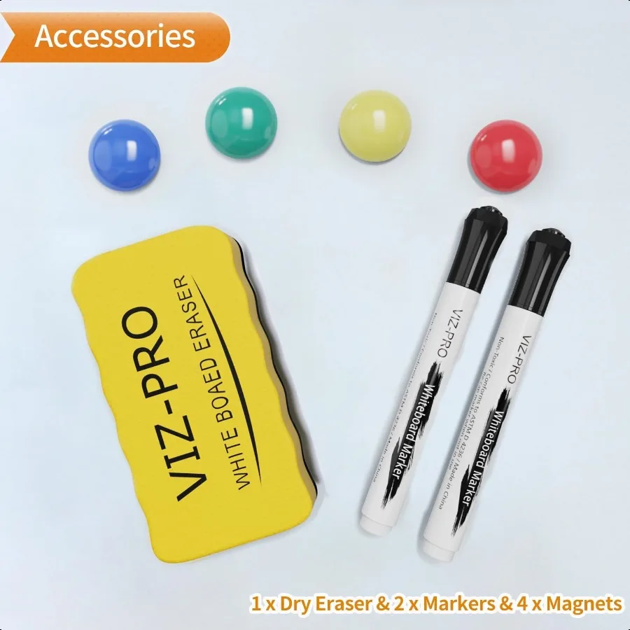 Quadro branco magnético apagável a seco 18 x 12 polegadas inclui 1 borracha e 2 marcadores e 4 ímãs