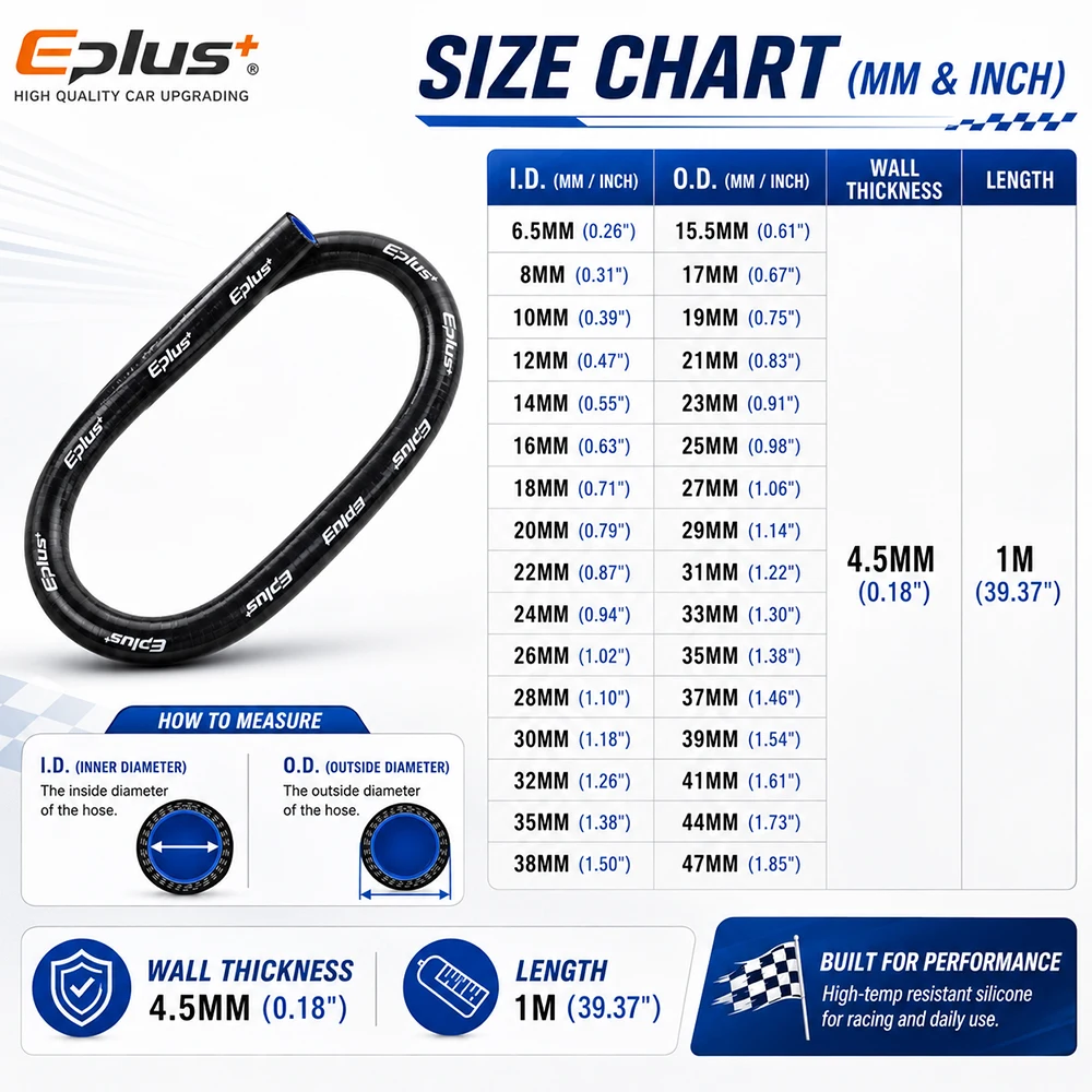 Universal Black 4-Ply Reinforced Silicone Tubing Hoses Vacuum Hose 1M Car Engine Air Pipe Flexible Auto Silica Gel Tube