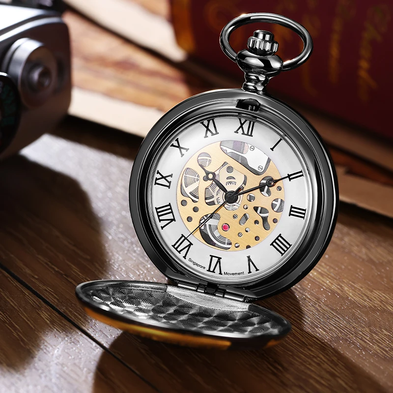 1pc Vintage Style Quartz Pocket Watch with Thickened Chain This pocket watch is perfect for a holiday gift for your family