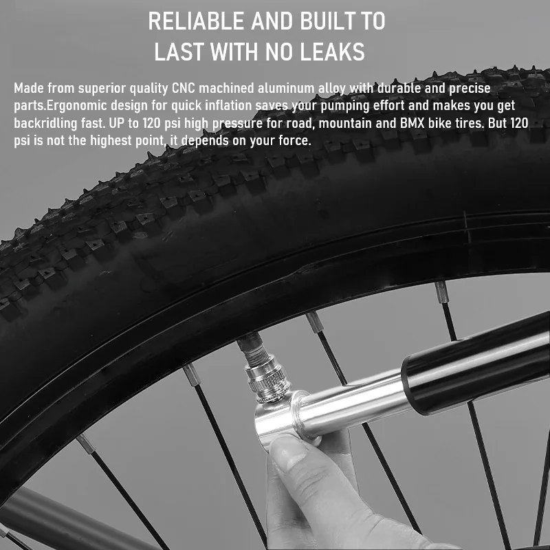 120 PSI Mini Cycling Tire Air Pump Portable Pocket Pump Hand  Inflator Motorcycle Accessories For MTB Bike Mountain Road Bicycle