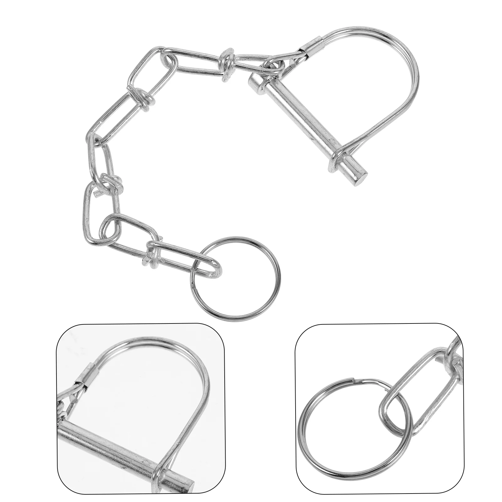 Anhänger-Sicherheitsnadel, verzinktes Kupplungsschloss, robuster Bolzen-Kettenkupplung aus Stahl für Anhänger, Bauernhof, Abschleppen, Fahrversicherung