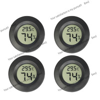 2/4 Pcs Mini Hygrometer Thermometer Fahrenheit or Celsius Meter Digital LCD Monitor Indoor Room Round Humidity Temperature Gauge