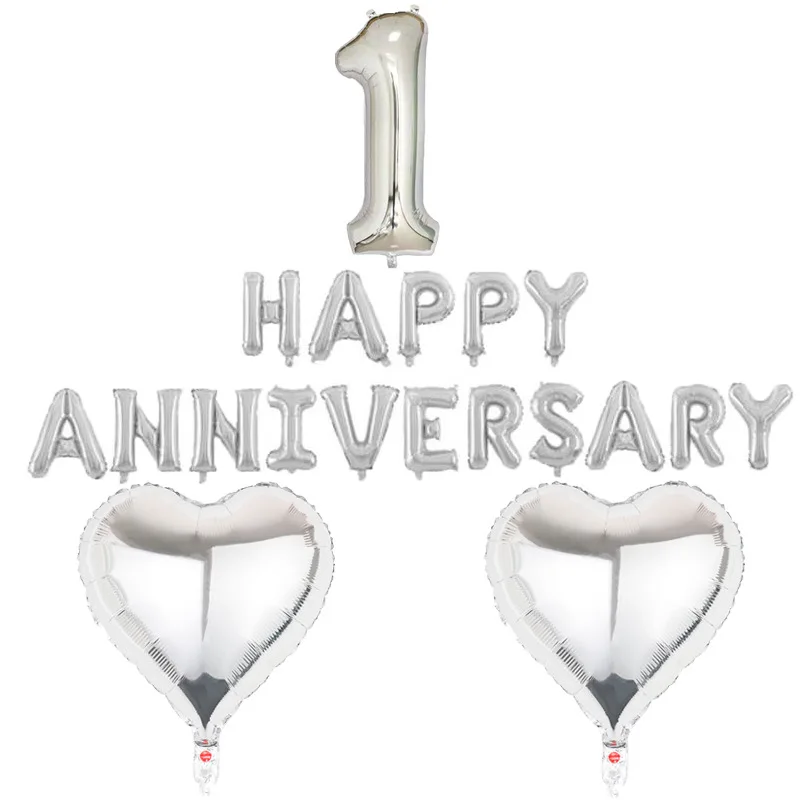 16 inch Wedding anniversary digital aluminum film balloons Decorate party balloons for wedding anniversaries