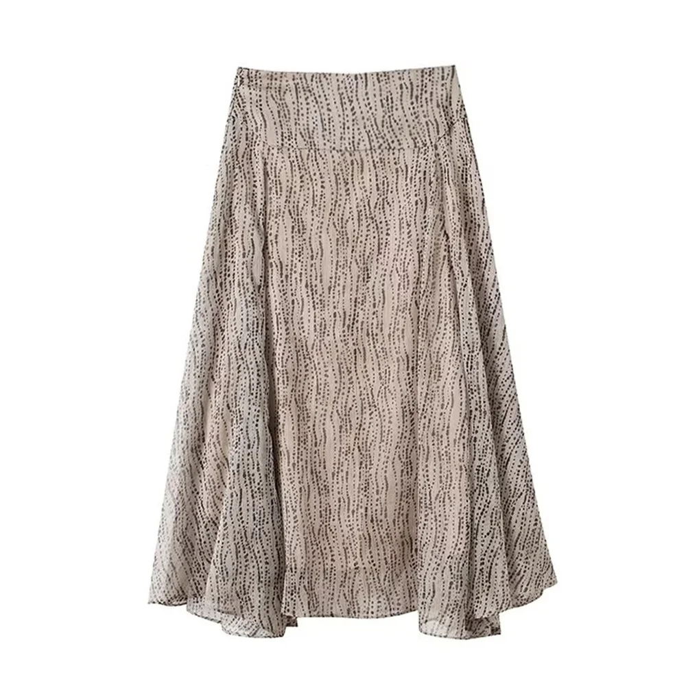 Herbst und Winter neue Damenbekleidung Französische Kunstserie Polka Dot Print Design Sinn unregelmäßiger Rock Rock