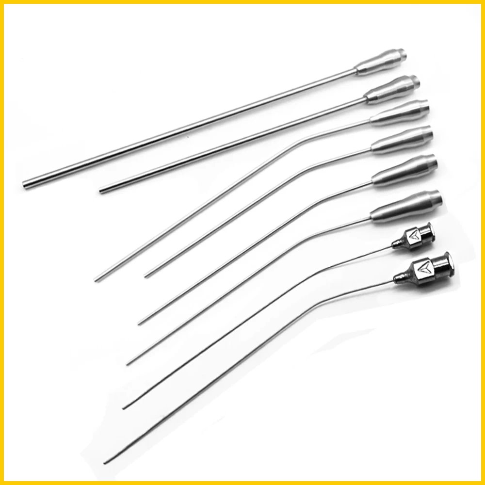 Aspirator Ear Otology Straw Tip Straight Curved Stainless Steel Animal Pet White Rat Surgery Experimental Equipment Supplies