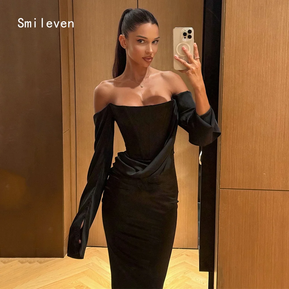 สมายล์เวน ลักชัวรี บอดี้คอนชุดราตรีนางเงือกเซ็กซี่ชุดปาร์ตี้ปิดไหล่ชุดโอกาสที่เป็นทางการที่ปรับแต่งได้ 2026