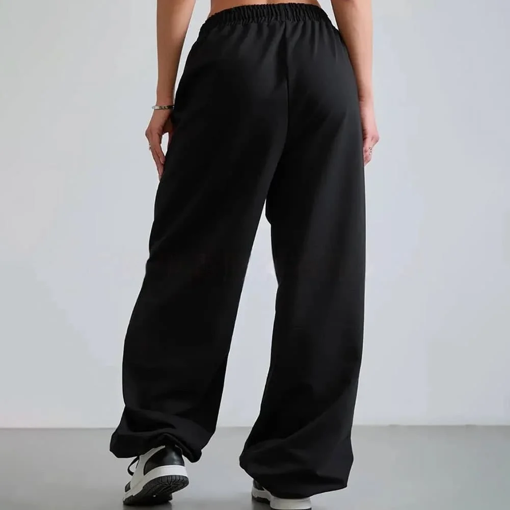 Womens Casual Sweatpants Solid Color Loose for Fit Regular Length with Elastic Waistband for Beach Holiday and Outdoor Sports