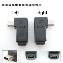 Mini USB 5pin Elbow Male to Female 90 Degree Adapter M to F Left and Right Angle Extended Adapter Converter Connector a7