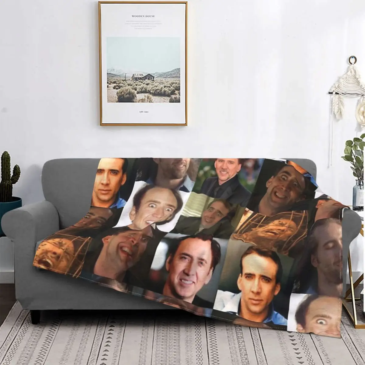 

Golden Globe Award Actor Blanket Fleece Velvet Autumn/Winter Breathable Plaid Nicolas Cage Throw Blankets For bed Plush Thin