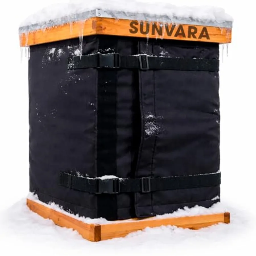 

SunVara Bee Hive Wraps for Winter Insulated Beehive Cover for 8-Frame Hives, Heavy-Duty 600D Oxford Cloth, Fits Two Deep Boxes,
