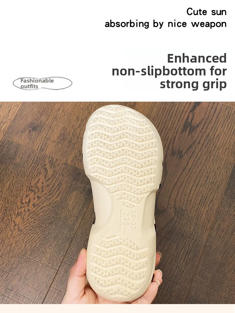 2026 Sommer Neue Ballett-Lochschuhe – Beliebte, niedliche, atmungsaktive Damen-Strandschuhe, schlichte, lässige koreanische Outdoor-Alltagsslipper – Detail 7