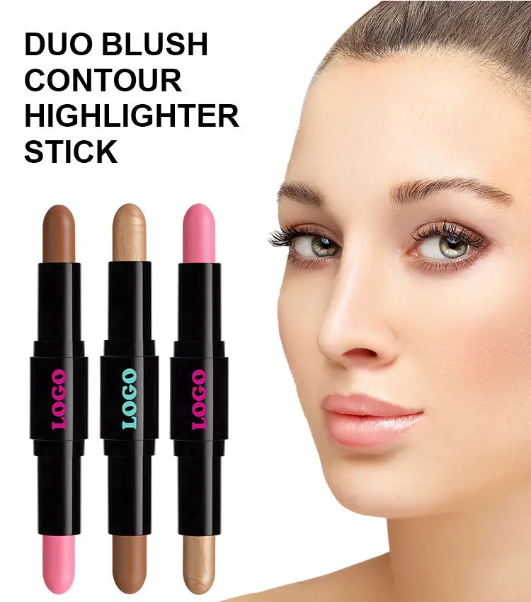 Text marker Rouge Stick Private Label 2-in-1 matt erröten Concealer Kontur Text marker wasserdichtes Gesicht Make-up Frauen Kosmetik