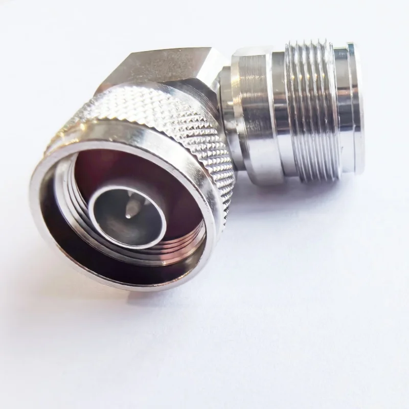 1PC  MINI DIN 4.3-10 Female to N Male Right angle 90 degree Connector Coaxial Adapter