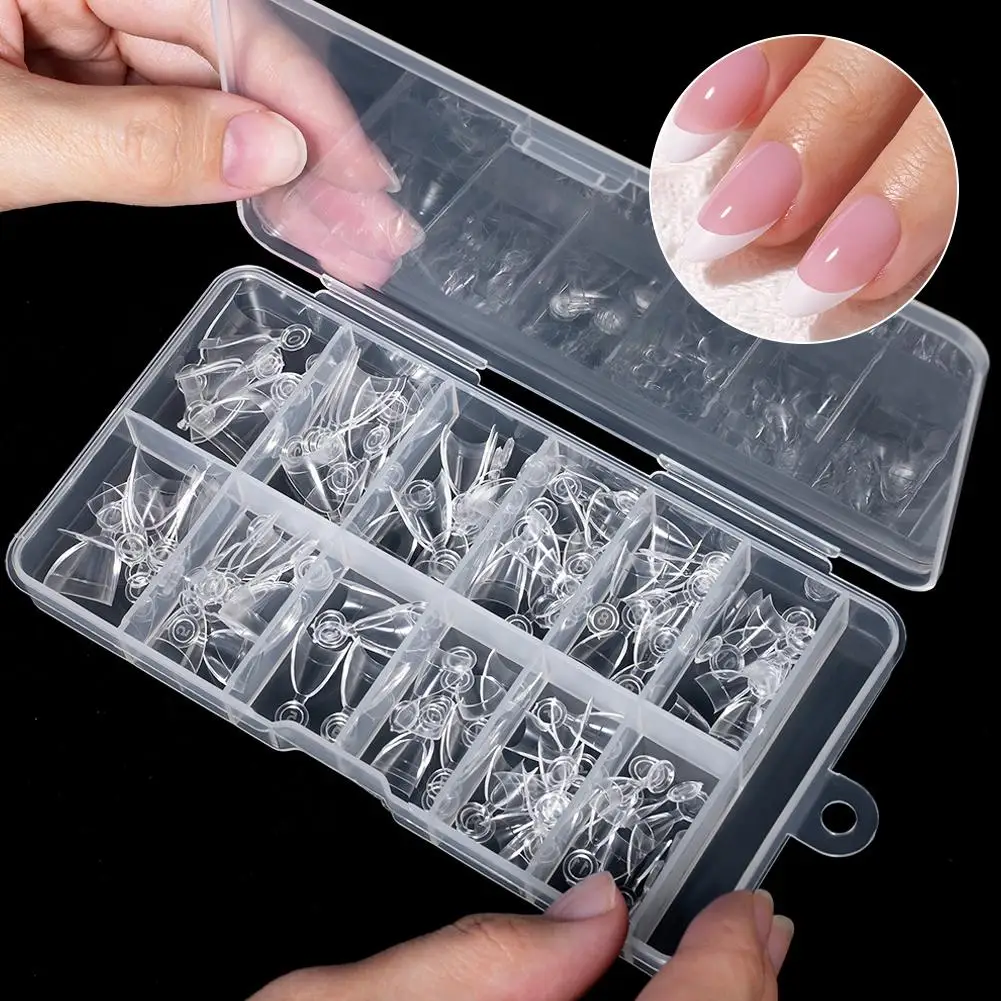 Faux ongles en forme d'amande, demi-couverture, semi-mates, en acrylique, Ultra courts, en forme d'amande, en Gel, 12 tailles, 120 pièces