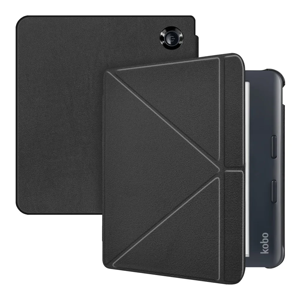 Slim Case for Kobo Libra Colour e-Reader 2024 Released   Multi-folding  PU Leather Lightweight Folios Cover with Auto Sleep/Wake