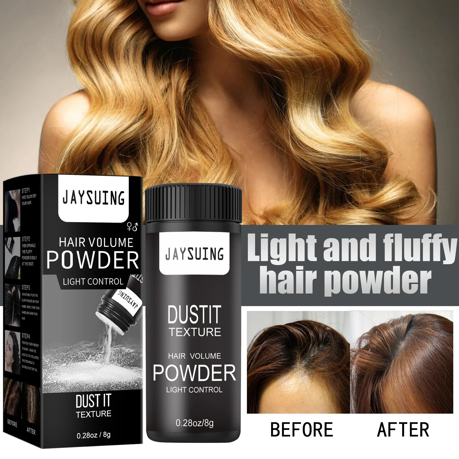 

Hair Fluffy Powder For Men And Women Hair Styling Care No Wash Fluffy Keep Hair Refreshing Appearance Portable Fluffy Powder 8g