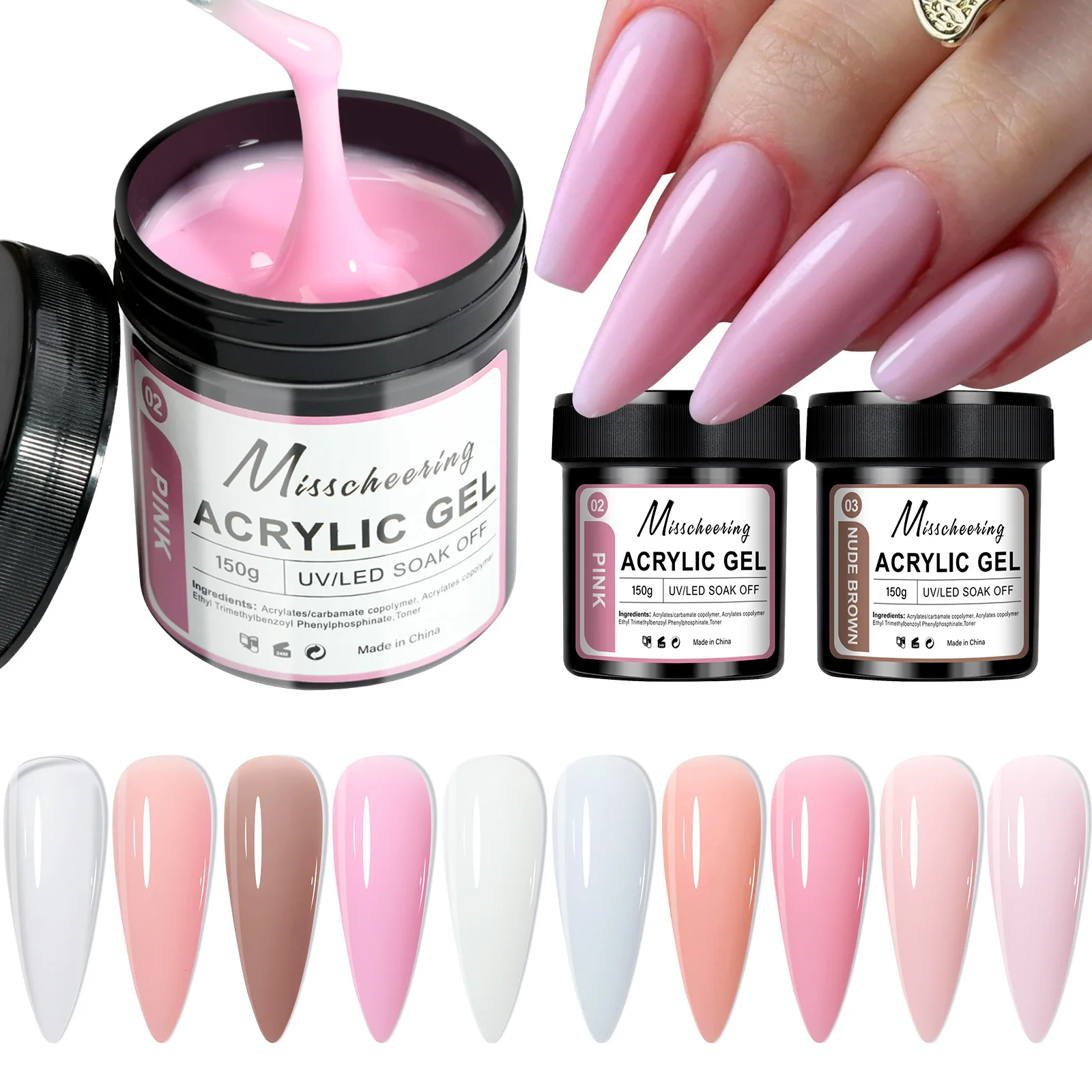 150g Transparent Nail Extension Gel Jelly White Light Pink Acrylic Nail Art UV LED Gel Semi Permanent Varnish Extension Tool