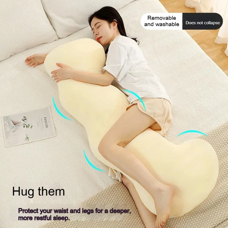 Generic Long Body Pillow Ergonomic Cooling Removable Cover Side Sleeping Leg Support Cushion For Bedroom Bed Rest Use