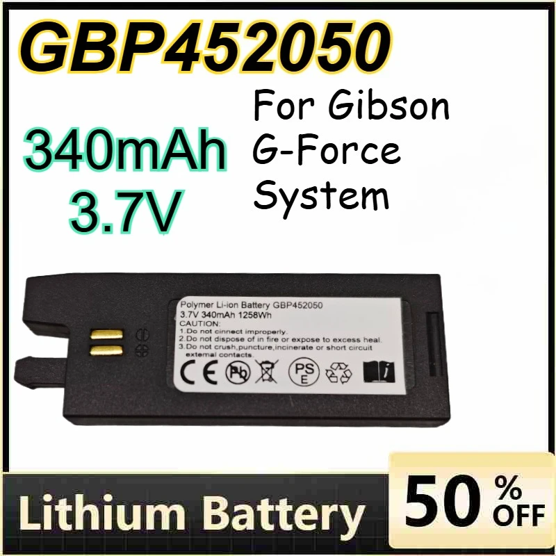 3.7V 340mAh Large Capacity Polymer Li-ion Battery GBP452050 for Gibson G-Force System Rechargeable Lithium Battery