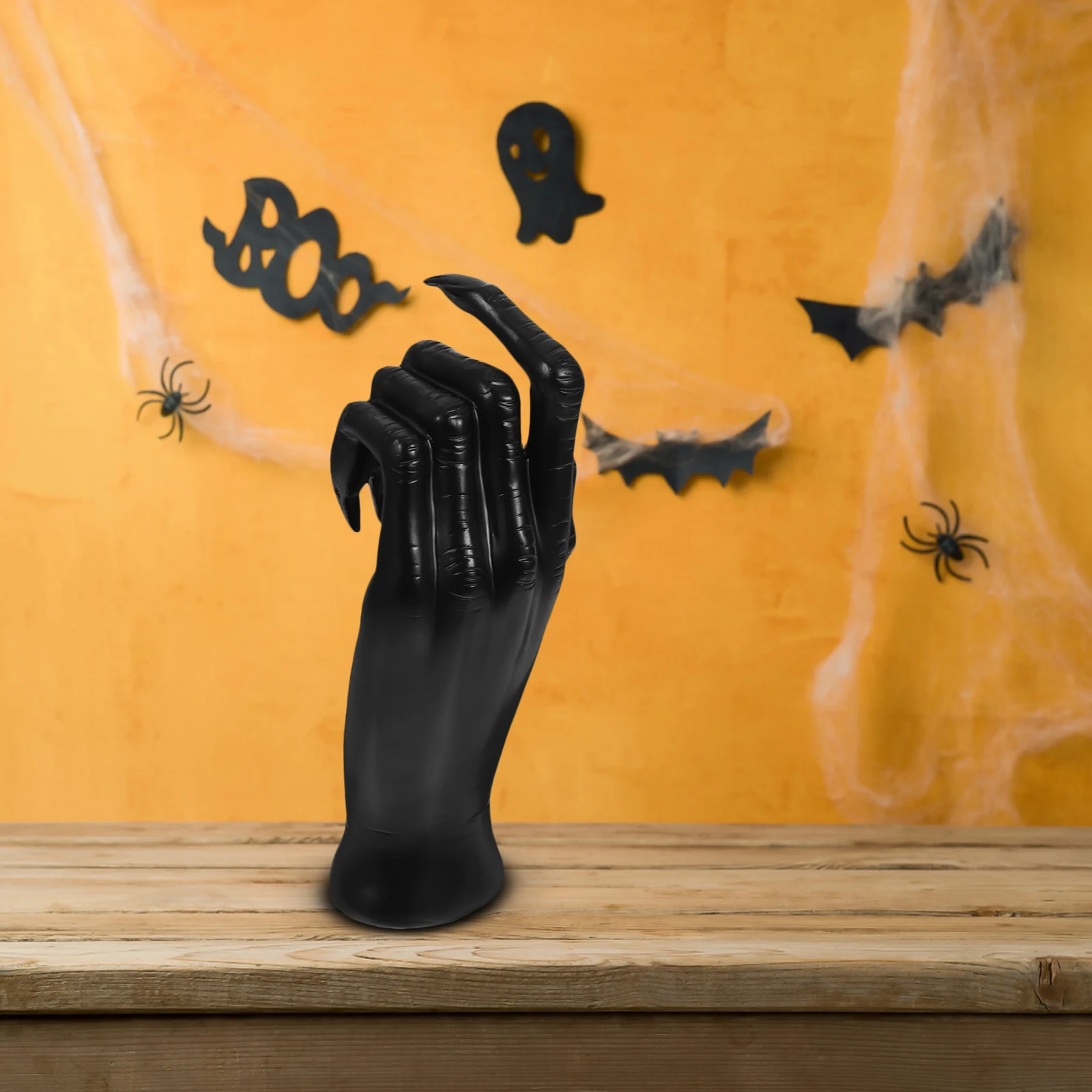 

Halloween Witch Hand Shelf Black Resin Floating Wall Mounting Rack for Decor Haloween Display Bracket Reusable