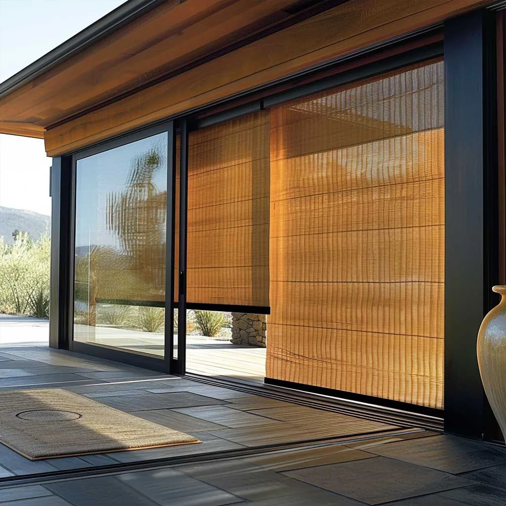 أبواب منزلق من Sixinalu، باب مقاوم للإعصار، كسر حراري من الألومنيوم، زجاج مزدوج، لوحة باب أمامي داخلية خارجية مخصصة