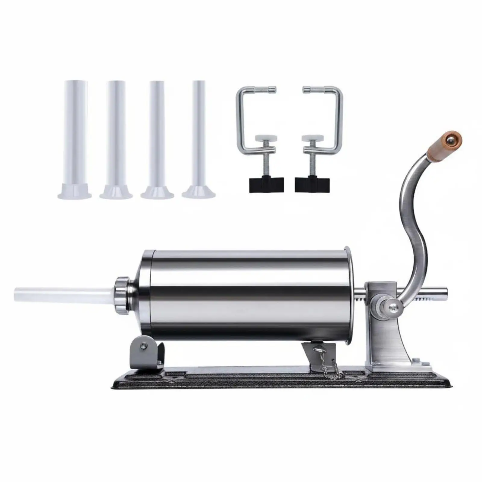 Food Grade Steel Manual Sausage Stuffer with 15mm to 25mm Tubes for Crafting Fresh Links at Home or Commercial Kitchen