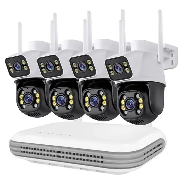 6MP 4CH Wireless Home Security System Night Vision Network Wifi Ptz Wireless Nvr Kit IP Camera Kit For Home CCTV