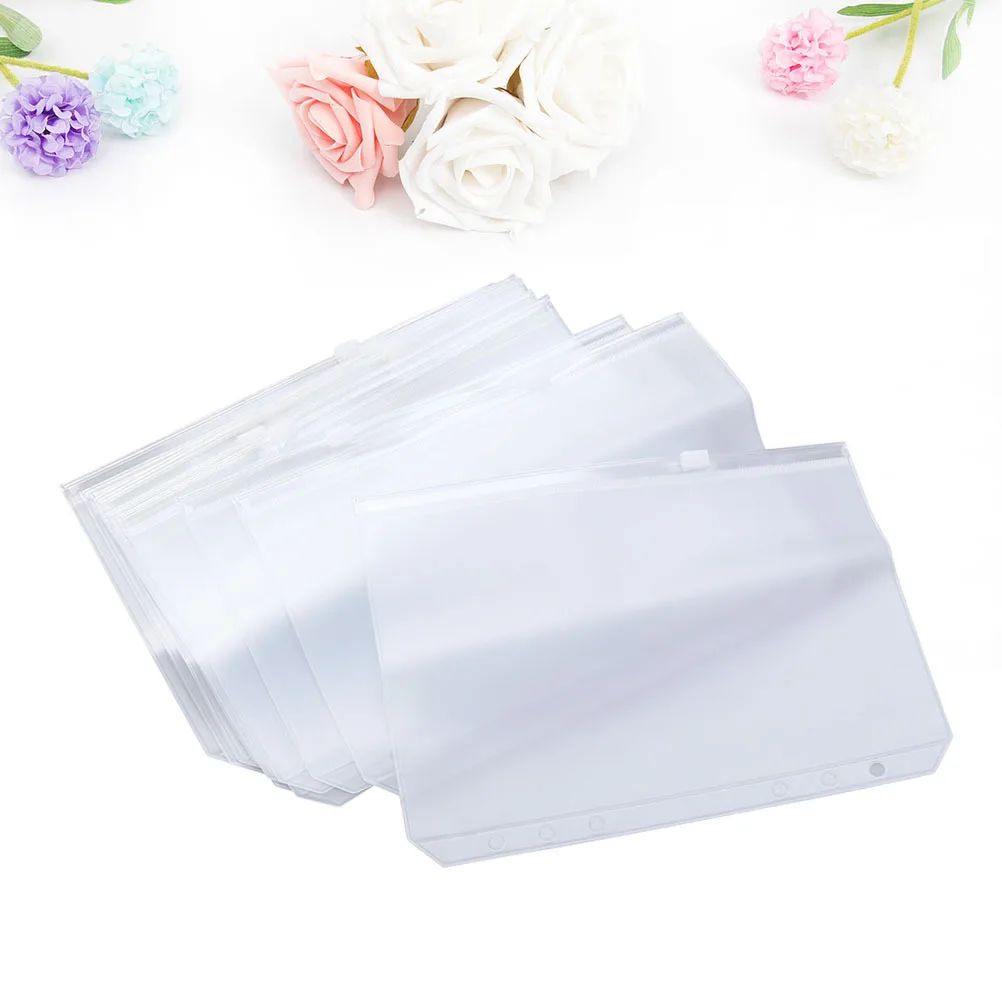 

30pcs A5 Zipper Storage Bag Transparent Organizer For Documents Cards Coins Travel Office School Use A5 Paper Storage Folder