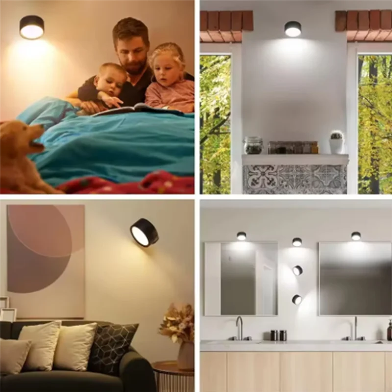 ABUI-ไฟ LED ติดผนังพร้อมรีโมทไร้สาย Magnetic Wall Sconces หรี่แสงได้ USB ชาร์จสําหรับห้องนอนไฟข้างเตียง