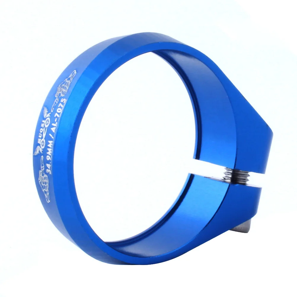 34.9mm Aluminum Alloy Bike Seat Clamp Sturdy Round Design Closure for Road Bikes Blue Bike Seat Clamp