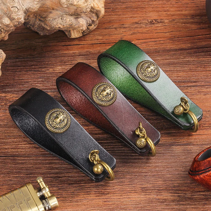 Handmade Retro Men's Cowhide Pipe Holder Portable Display Stand Personalized Cigarette Storage Accessory