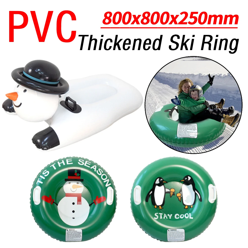 

Inflatable Ski Ring PVC Winter Snow Tube with Handle Durable Leakproof Snow Sled Board Adult Children's Outdoor Skiing Ring