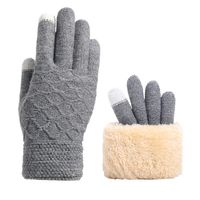 2025 New Men's Winter Touchscreen Gloves, Thermal Fleece Lined Knitted Gloves with Phone Screen Sensitivity for Cold Weather