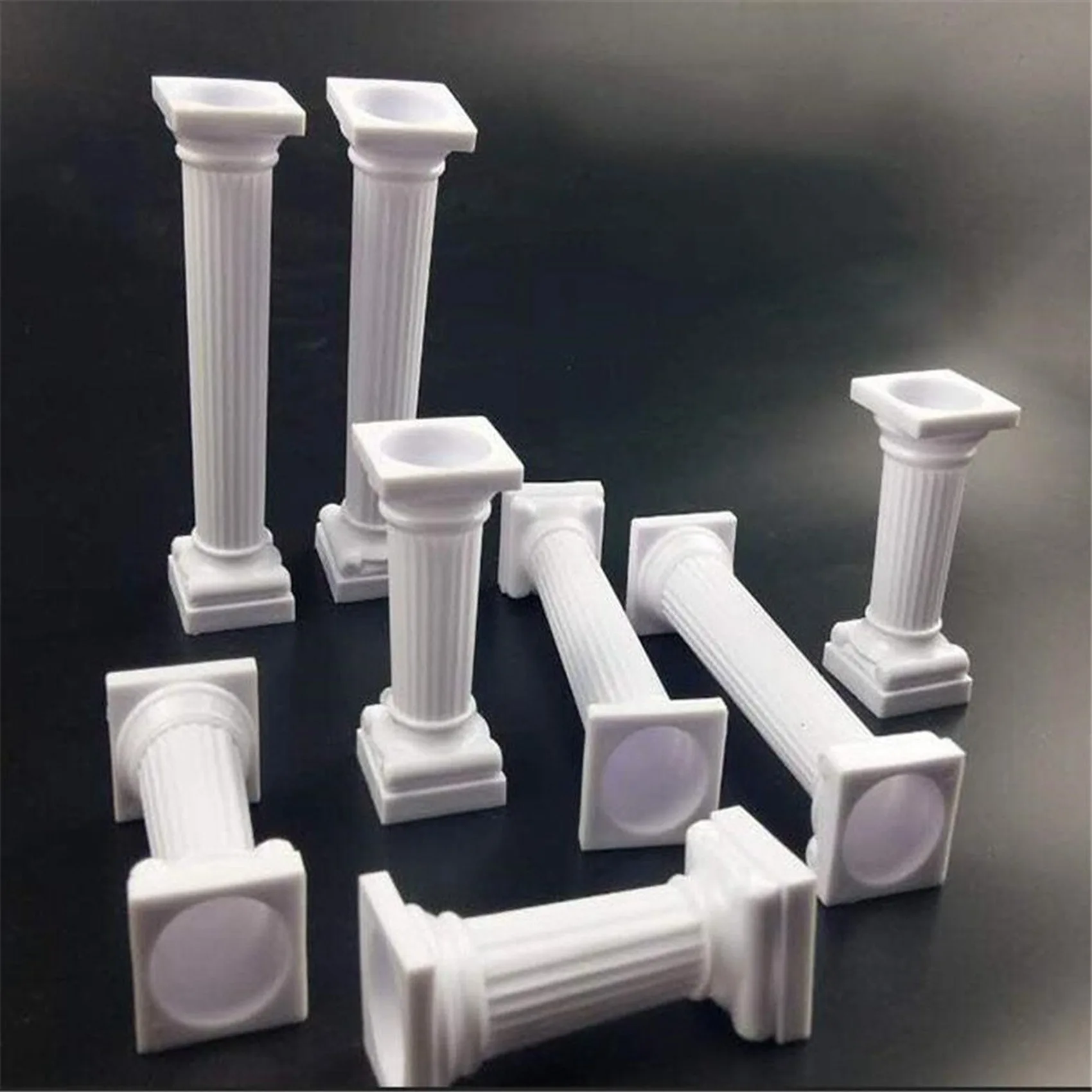 A98E-16Pcs White Small+Large Plastic Cake Pillars,Wedding Cake Pillars Stand,Fondant Cake Support Mold