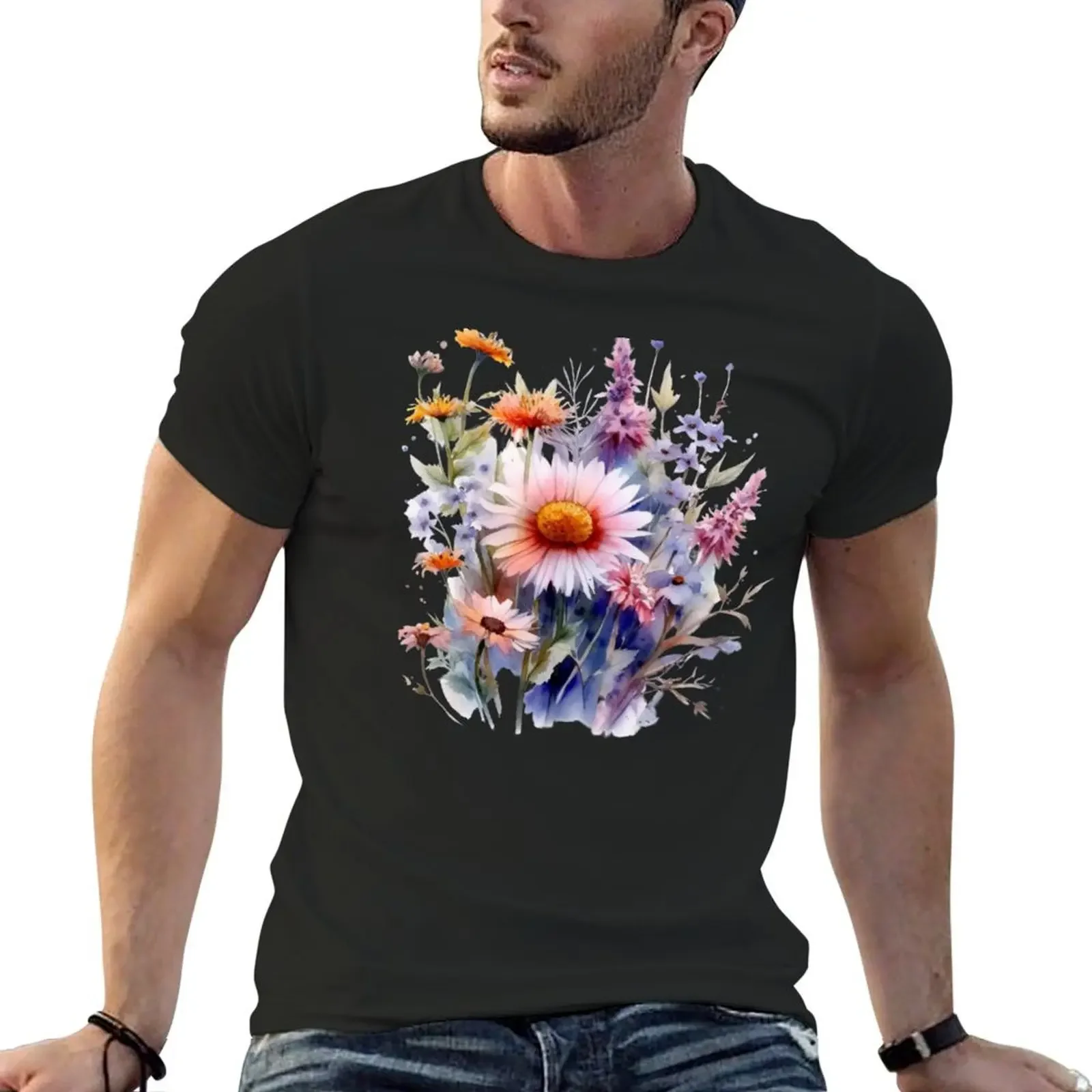 Wild Flowers Botanical Flower Nature T-Shirt anime tshirt aesthetic clothes t shirt for men